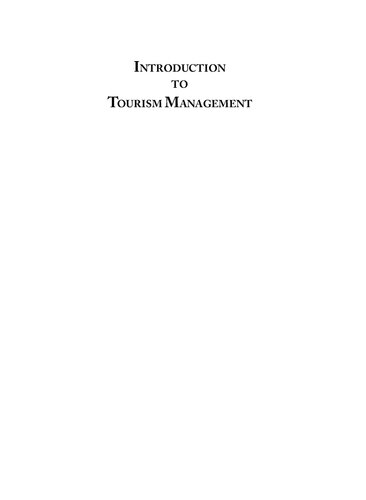 Introduction To Tourism Management Kshitiz Sharma
