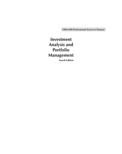 Investment Analysis And Portfolio Management 4th Edition Chandra Prasanna