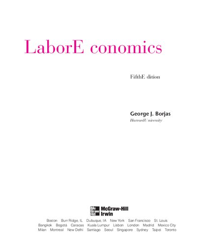 Labor Economics 5th Edition George Borjas