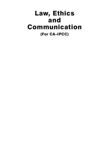 Law Ethics And Communication For Ca Ipcc B S Jolly