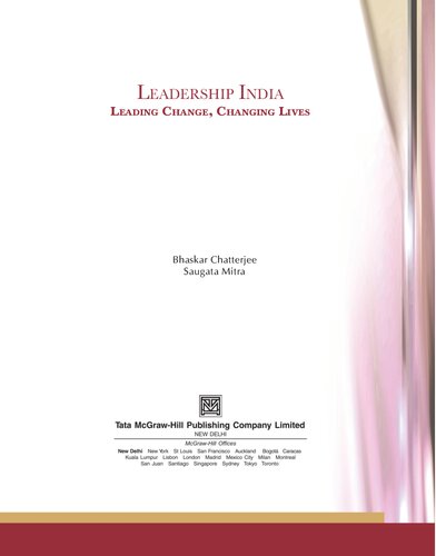 Leadership India Leading Change Changing Lives Bhaskar Chatterjee Saugata Mitra
