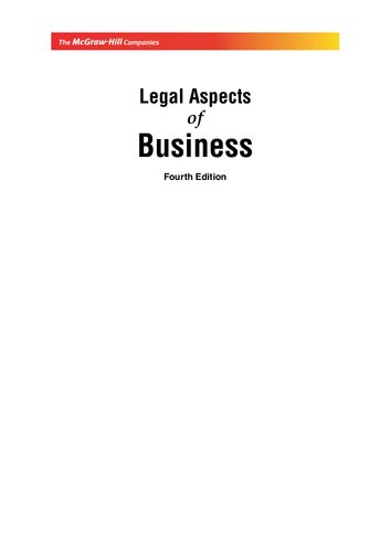Legal Aspects Of Business 4th Edition Akhileshwar Pathak