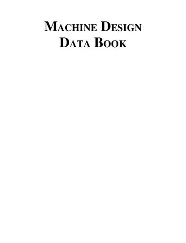 Machine Design Data Book 1st Edition V B Bhandari