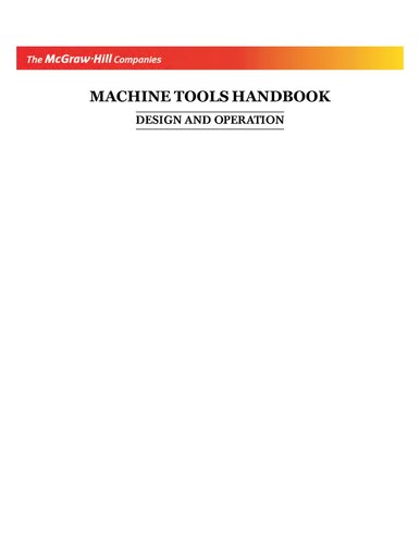 Machine Tools Handbook Design And Operation Ph Joshi