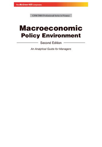 Macroeconomic Policy Environment An Analytical Guide For Managers 2nd Edition S Roy