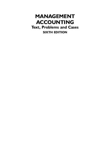 Management Accounting Text Problems And Cases 6th Edition M Y Khan