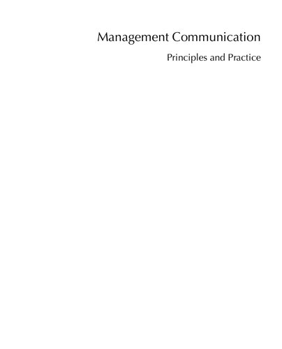 Management Communication Principles And Practice 3rd Edition Michael Hattersley
