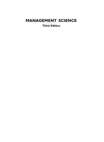Management Science 4e 3rd Edition Aryasri