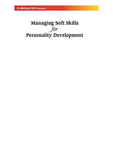 Managing Soft Skills For Personality Development B N Ghosh