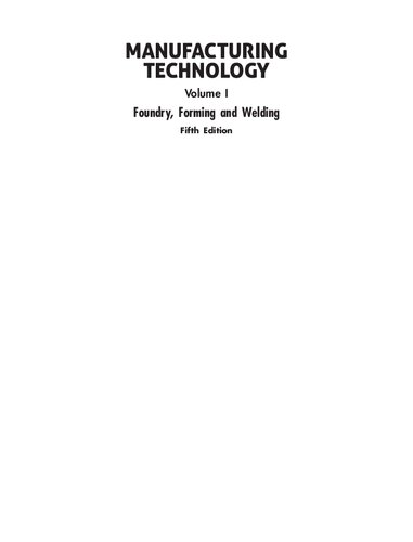 Manufacturing Technology Vol1 5th Edition Rao