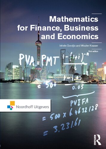 Mathematics For Finance Business And Economics Irne Dondjio Wouter Krasser