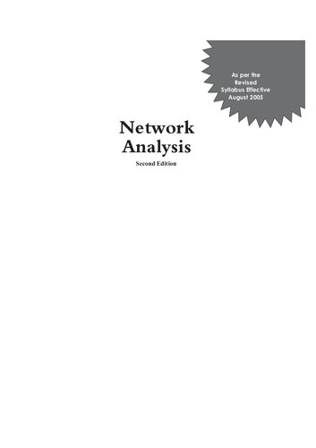 Network Analysis 2nd Edition A Sudhakar