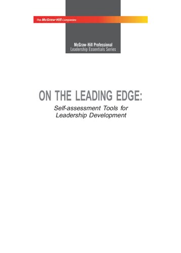On The Leading Edge Selfassessemnt Tools For Leadership Development Shrinivas Pandit