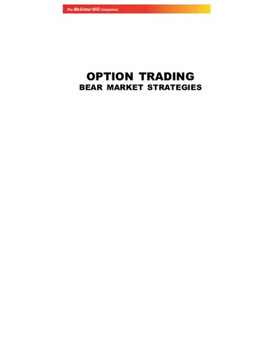 Options Trading In Bear Mkts K Sasidharan