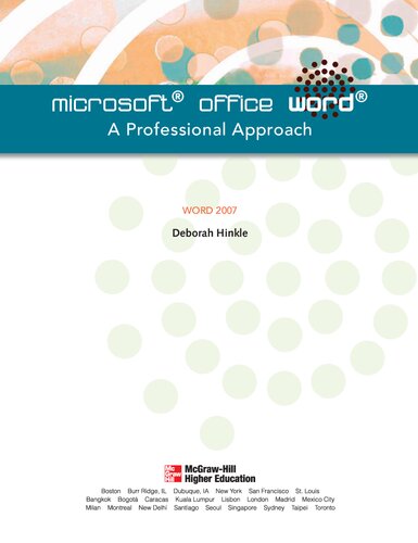 Microsoft Word 2007 A Professional Approach Spi Deborah Hinkle