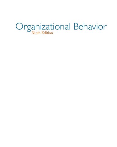 Organizational Behavior 9th Edition Robert Kreitner Angelo Kinicki