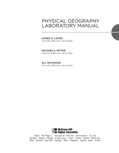 Physical Geography Lab Manual Karen A Lemke Michael Ritter Neil Heywood