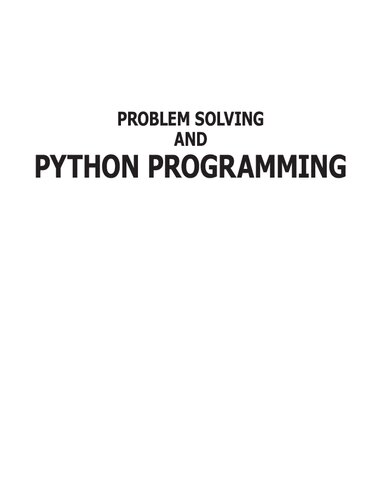 Problem Solving And Python Programming Ashok Namdev Kamthane Amit Ashok Kamthane