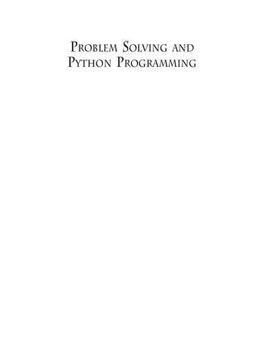 Problem Solving And Python Programming E Balagurusamy