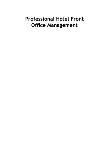 Professional Hotel Front Office Management Bhakta
