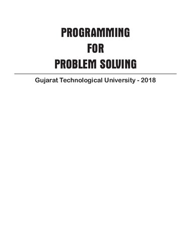 Programming For Problem Solving E Balagurusamy