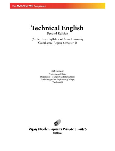 Technical English Second Edition 2nd Edition S Sumant