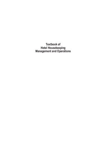 Textbook Of Hotel Housekeeping Management And Operations Sudhir Andrews