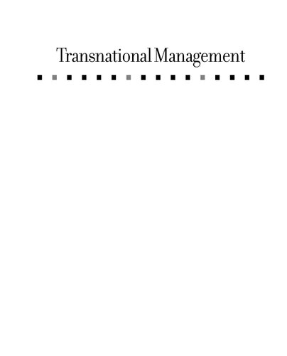 Transnational Management Text Cases Readings In Crossborder Management 6th Edition Christopher Bartlett
