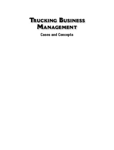 Trucking Business Management Cases And Concepts Debjit Roy G Raghuram Rekha Jain Sanjeev Tripathi Kirti Sharda