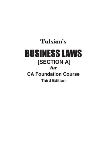 Tulsians Business Law For Ca Foundation 3rd Edition 3rd Edition P C Tulsian
