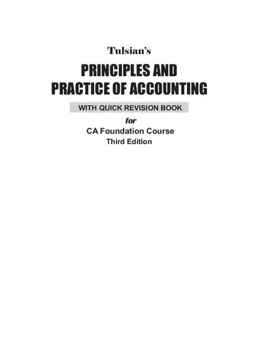 Tulsians Prin Prac Of Accwith Quick Rev Book 3rd Edition P C Tulsian And Bharat Tulsian