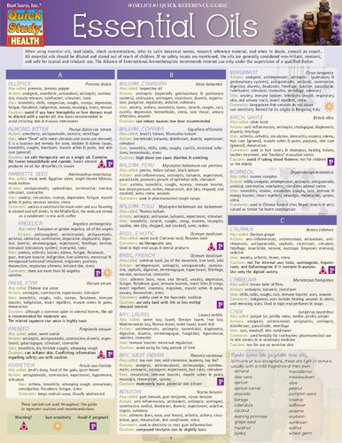 Quickstudy Health Essential Oils Barcharts Penelope Pool