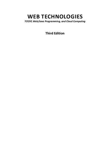 Web Technologies Tcpip Webjava Programming And Cloud Computing 3rd Edition Achyut S Godbole Atul Kahate