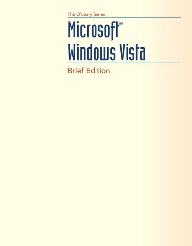 Microsoft Windows Vista Brief Timothy J Oleary Linda I Oleary