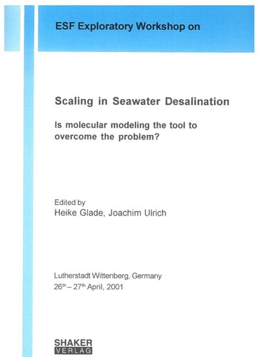 Scaling In Seawater Desalination Heieke Glade Joachim Ulrich