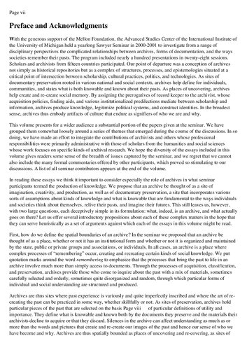 Archives Documentation And Institutions Of Social Memory Essays From The Sawyer Seminar Francis X Blouin William G Rosenberg