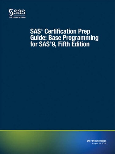 Sas Certification Prep Guide Base Programming For Sas 9 Fifth Edition Sas Sas Sas