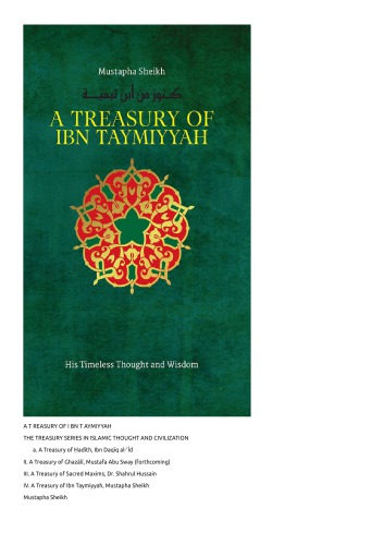 A Treasury Of Ibn Taymiyyah Ebook Mustapha Sheikh