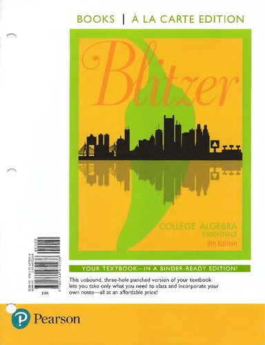 College Algebra Essentials 5th Edition 5th Edition Robert F Blitzer