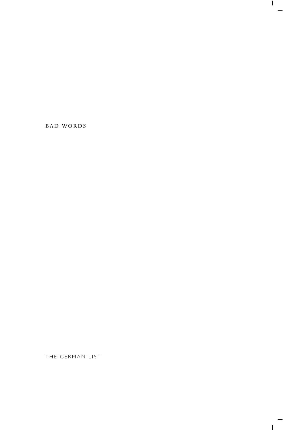 Bad Words Selected Short Prose 2018 Schlechte Worte 1976 Ilse Aichinger