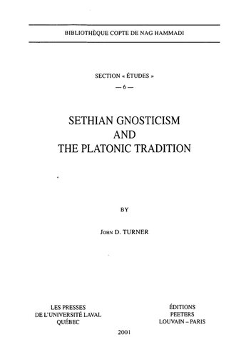 Sethian Gnosticism And The Platonic Tradition Rimpr John Douglas Turner