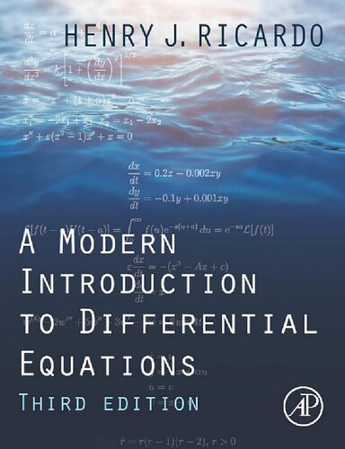 A Modern Introduction To Differential Equations 3rd Edition Henry J Ricardo