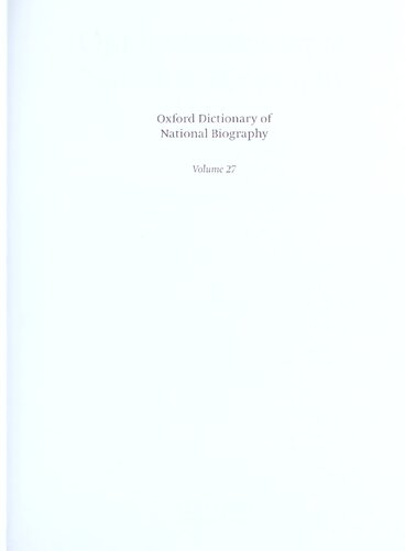 Oxford Dictionary Of National Biography Volume 27 Hickeringillhooper Brian Harrison H C G Matthew