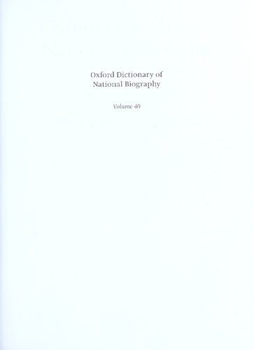 Oxford Dictionary Of National Biography From The Earliest Times To The Year 2000 Volume 40 Murrellnooth Henry Colin Gray Matthew Brian Howard Harrison British Academy