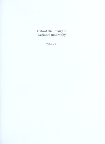 Oxford Dictionary Of National Biography Volume 41 Norburyosborn Brian Harrison H C G Matthew