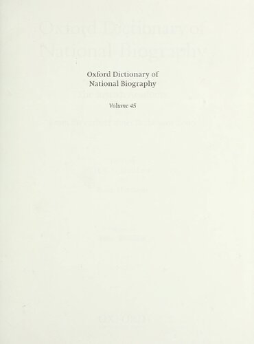 Oxford Dictionary Of National Biography From The Earliest Times To The Year 2000 Volume 45 Poterandles Henry Colin Gray Matthew Brian Howard Harrison British Academy