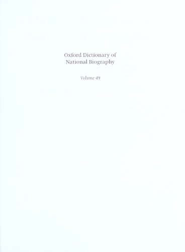 Oxford Dictionary Of National Biography Volume 49 Sartoriussharman Brian Harrison H C G Matthew