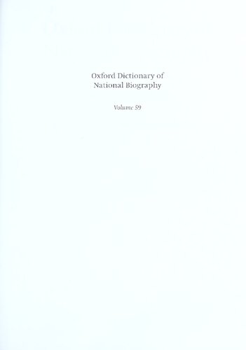 Oxford Dictionary Of National Biography Volume 59 Wilkswolman Brian Harrison H C G Matthew
