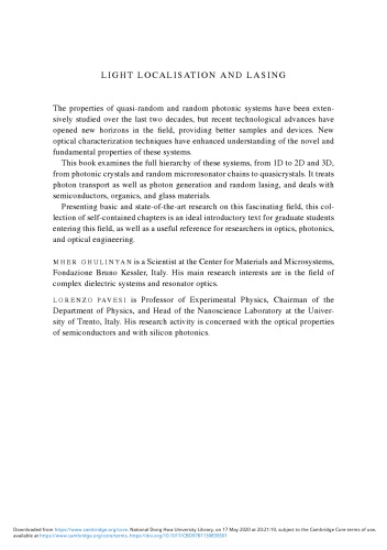 Light Localisation And Lasing M Ghulinyan L Pavesi