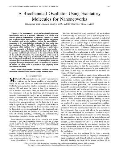 A Biochemical Oscillator Using Excitatory Molecules For Nanonetworks Shitiri